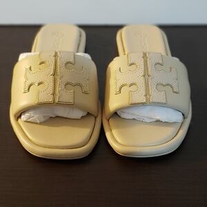 Tory Burch Beige Slide Sandals